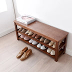 Étagère de rangement simple pour la maison, banc de rangement pour chaussures à deux niveaux, meuble à chaussures économique.