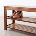 Étagère de rangement simple pour la maison, banc de rangement pour chaussures à deux niveaux, meuble à chaussures économique.