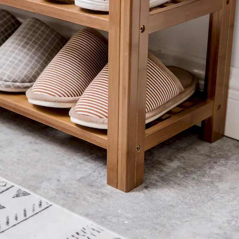 Étagère de rangement simple pour la maison, banc de rangement pour chaussures à deux niveaux, meuble à chaussures économique.