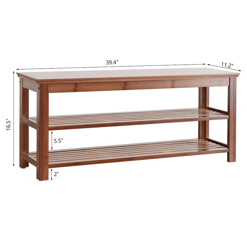 Étagère de rangement simple pour la maison, banc de rangement pour chaussures à deux niveaux, meuble à chaussures économique.