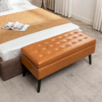 Banc de lit en similicuir avec rangement