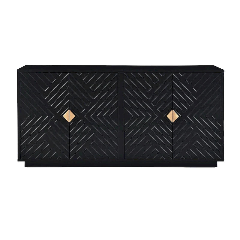 Buffet offrant un grand espace de rangement et des étagères réglables