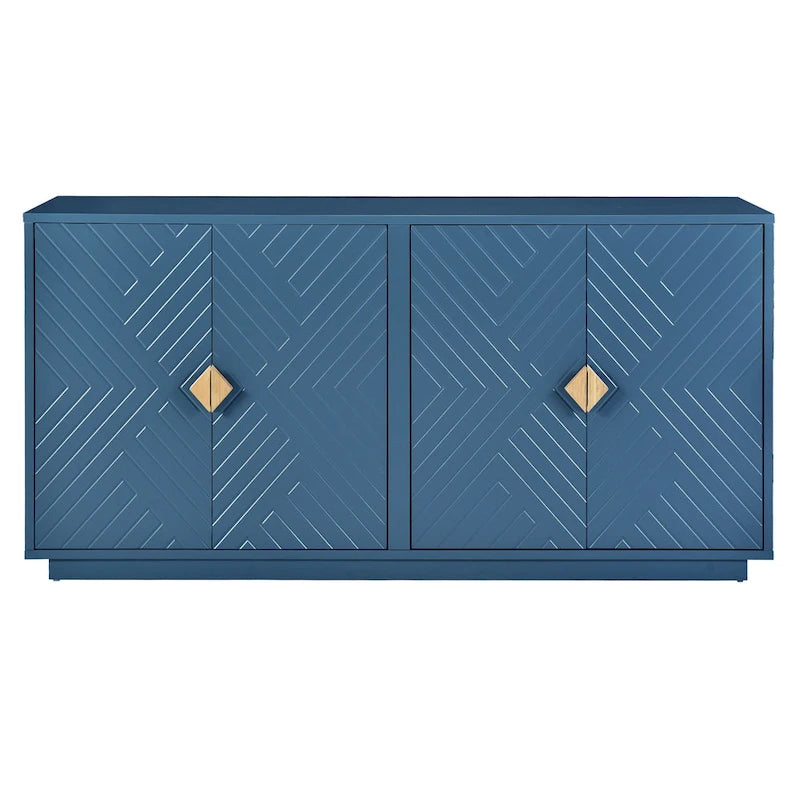 Buffet offrant un grand espace de rangement et des étagères réglables