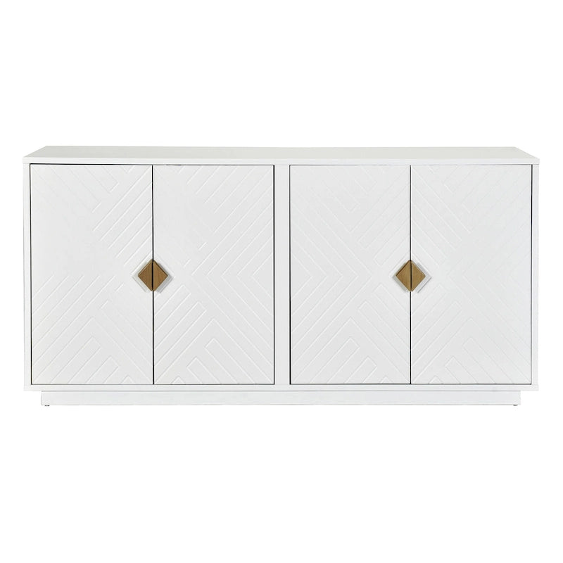 Buffet offrant un grand espace de rangement et des étagères réglables