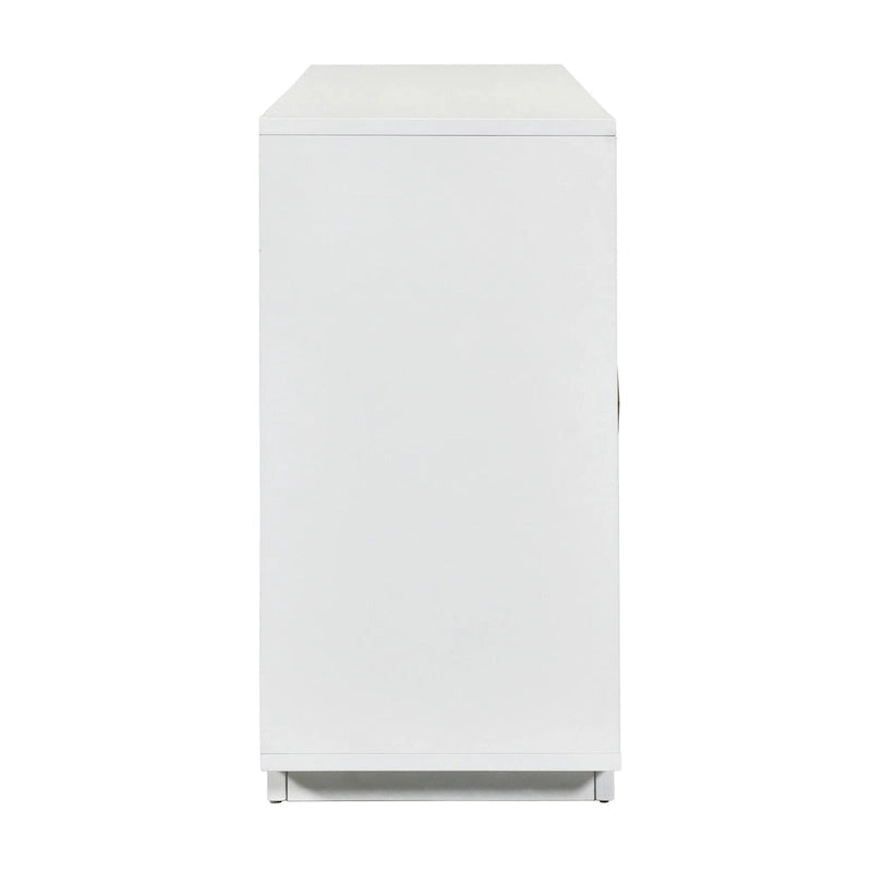 Buffet offrant un grand espace de rangement et des étagères réglables