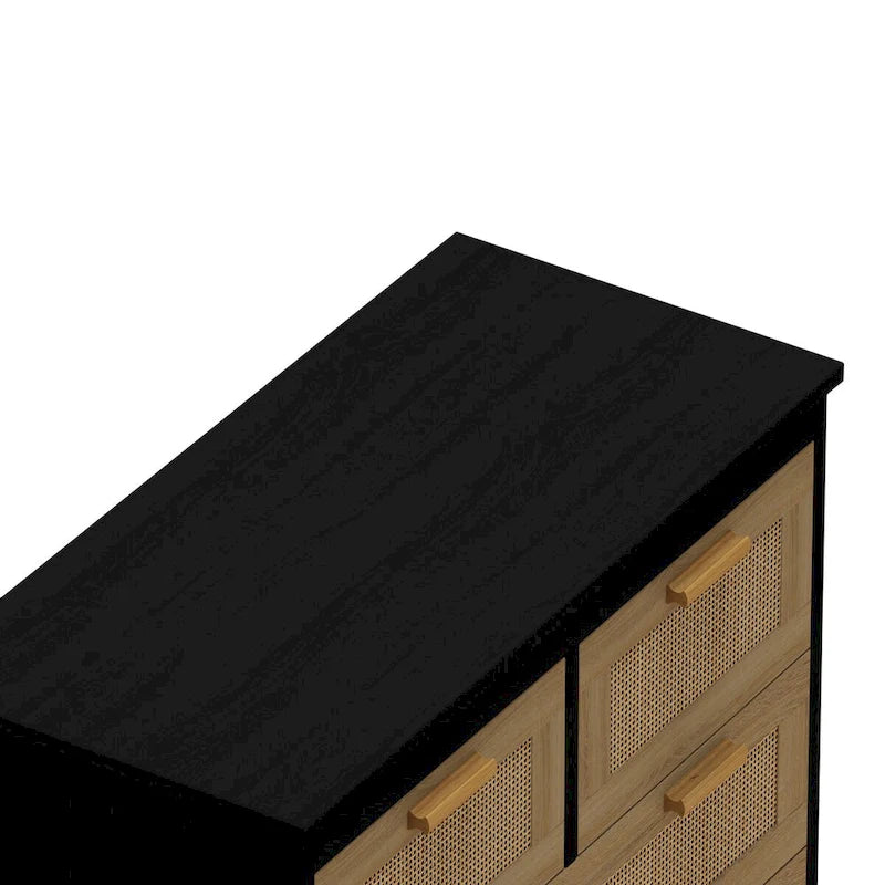 Armoire en rotin à 4 tiroirs pour chambre à coucher