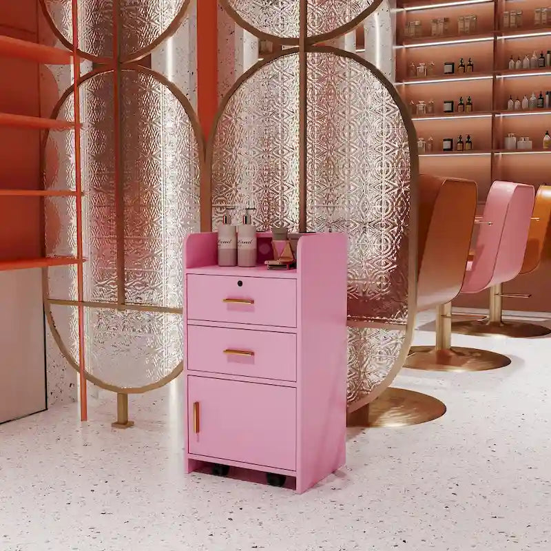 Armoire de rangement verrouillable pour salon de beauté, support pour sèche-cheveux, tiroir pour matériel de coiffure