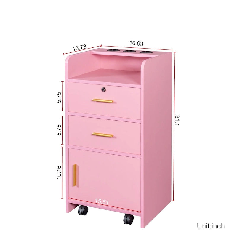 Armoire de rangement verrouillable pour salon de beauté, support pour sèche-cheveux, tiroir pour matériel de coiffure
