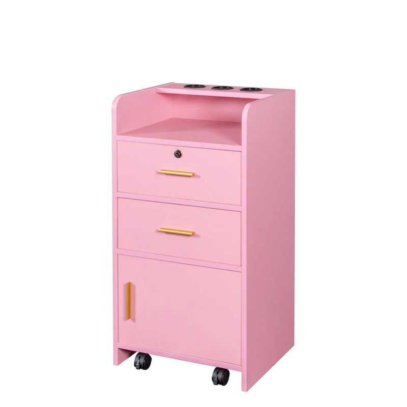 Armoire de rangement verrouillable pour salon de beauté, support pour sèche-cheveux, tiroir pour matériel de coiffure