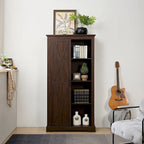 Armoire de rangement avec porte coulissante en bois rustique de style grange, meuble de rangement coulissant pour garde-manger et étagères.
