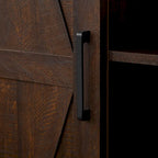 Armoire de rangement avec porte coulissante en bois rustique de style grange, meuble de rangement coulissant pour garde-manger et étagères.