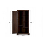 Armoire de rangement avec porte coulissante en bois rustique de style grange, meuble de rangement coulissant pour garde-manger et étagères.