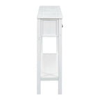 Console rustique d'entrée, table d'appoint de 152 cm de long avec deux tiroirs de tailles différentes et une étagère inférieure pour le rangement