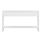 Console rustique d'entrée, table d'appoint de 152 cm de long avec deux tiroirs de tailles différentes et une étagère inférieure pour le rangement