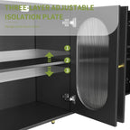 Buffet Grondin moderne et minimaliste en bois avec 4 portes en acrylique et étagères intérieures réglables