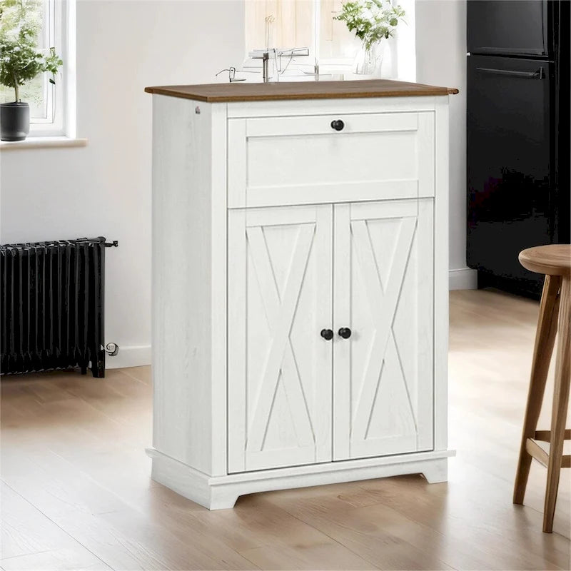 Kitchen Sideboard Storage Cabinet with Drawer and Adjustable Shelf