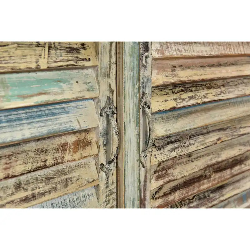 Buffet Lexington à 2 tiroirs et 2 portes à persiennes, blanc vintage