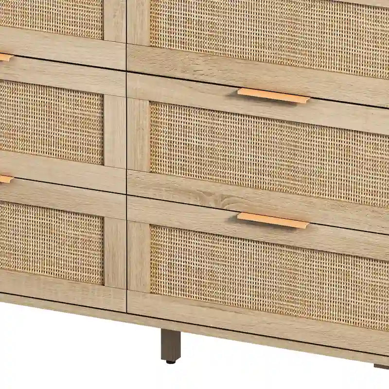 Meuble de rangement en rotin à 43,316 tiroirs, pour chambre, salon, naturel