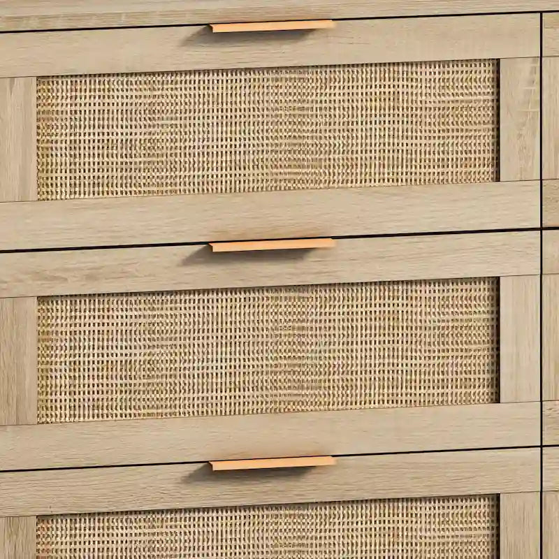 Meuble de rangement en rotin à 43,316 tiroirs, pour chambre, salon, naturel