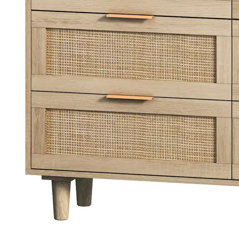 Meuble de rangement en rotin à 43,316 tiroirs, pour chambre, salon, naturel