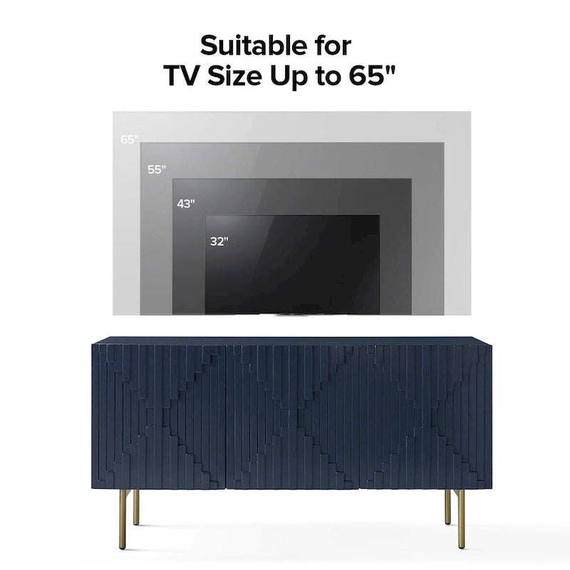 Buffet Reginald Modern de 147 cm de large avec gestion des câbles et pieds réglables par HULALA HOME