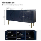 Buffet Reginald Modern de 147 cm de large avec gestion des câbles et pieds réglables par HULALA HOME