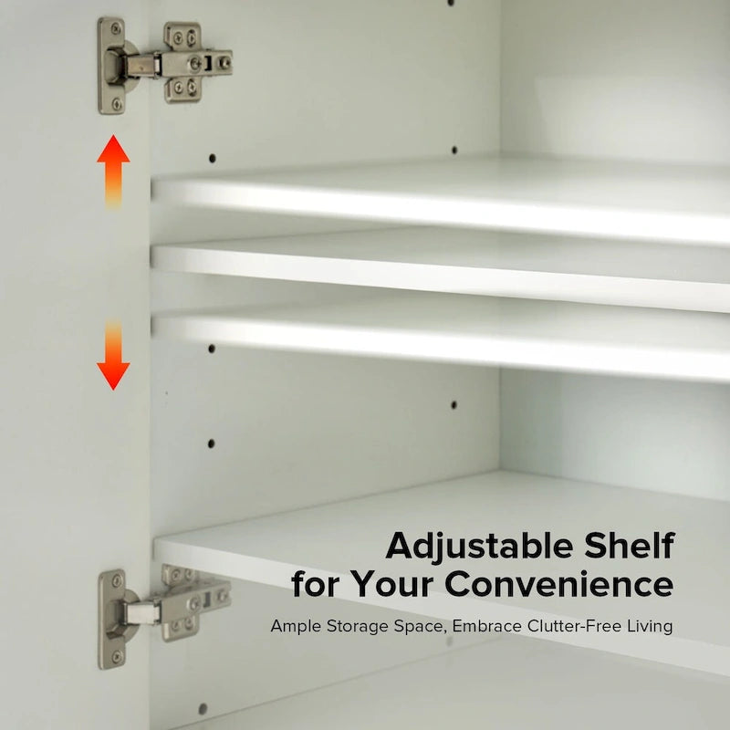 Buffet Reginald Modern de 147 cm de large avec gestion des câbles et pieds réglables par HULALA HOME