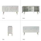 Buffet Reginald Modern de 147 cm de large avec gestion des câbles et pieds réglables par HULALA HOME