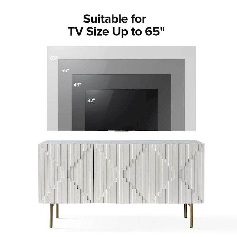 Buffet Reginald Modern de 147 cm de large avec gestion des câbles et pieds réglables par HULALA HOME