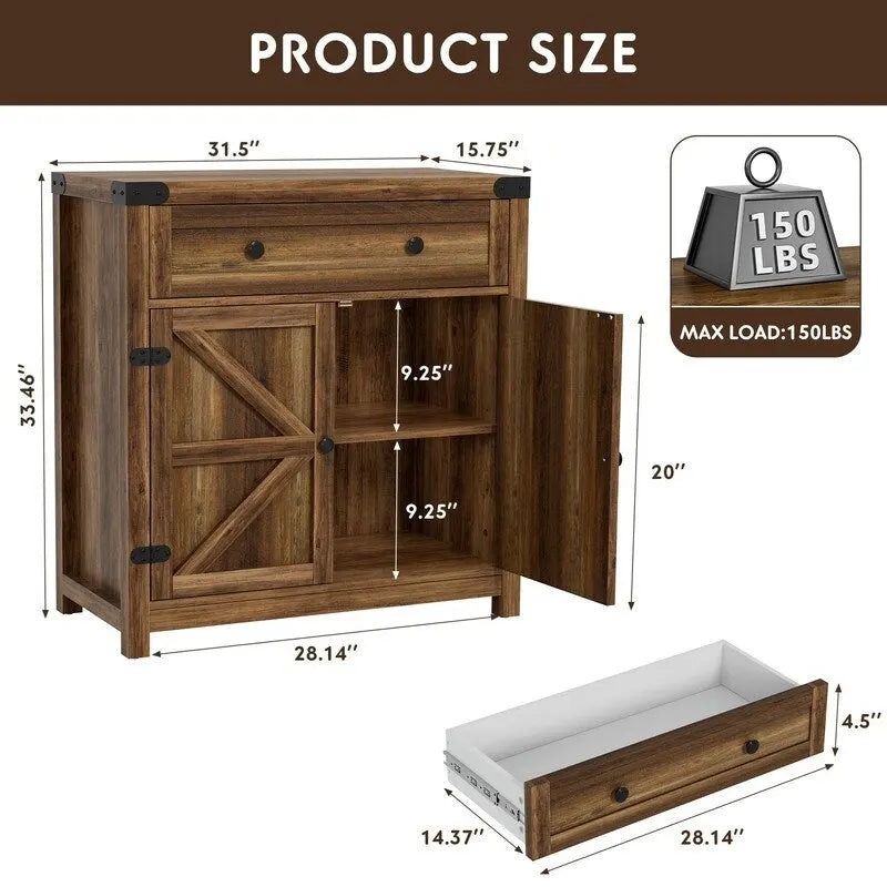 Meuble d'appoint pour coin café - 15,75 po P x 31,5 po L x 33,46 po H