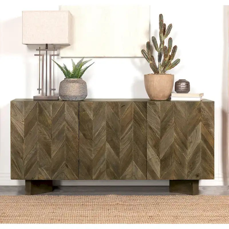 Buffet de salle à manger à 3 portes, couleur brun mangue