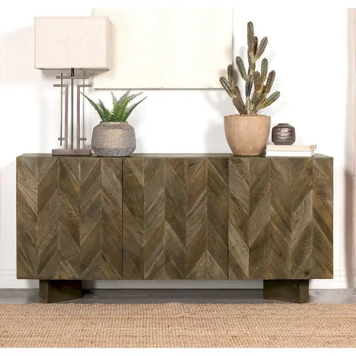 Buffet de salle à manger à 3 portes, couleur brun mangue