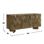 Buffet de salle à manger à 3 portes, couleur brun mangue