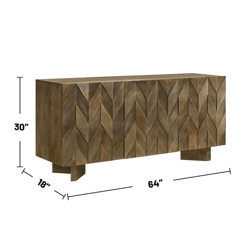 Buffet de salle à manger à 3 portes, couleur brun mangue