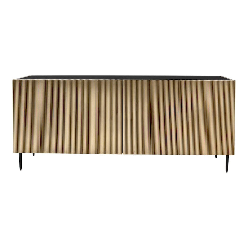 Aurelle Home Art Deco Brass Finish 2-Door Sideboard