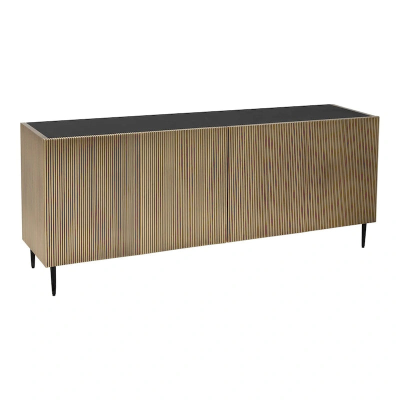 Buffet 2 portes Aurelle Home Art Déco finition laiton