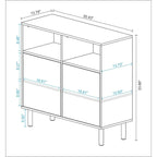 Buffet Manhattan Comfort style moderne du milieu du siècle à 6 étagères