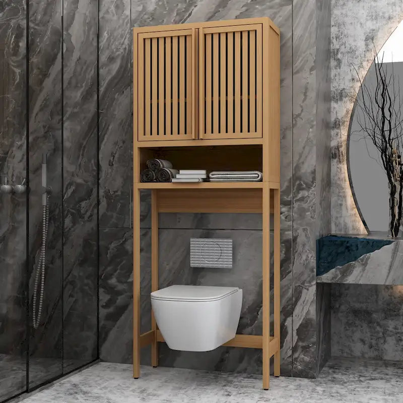 Étagère de rangement pour toilettes, salle de bain indépendante, buanderie, gain de place, couleur naturelle