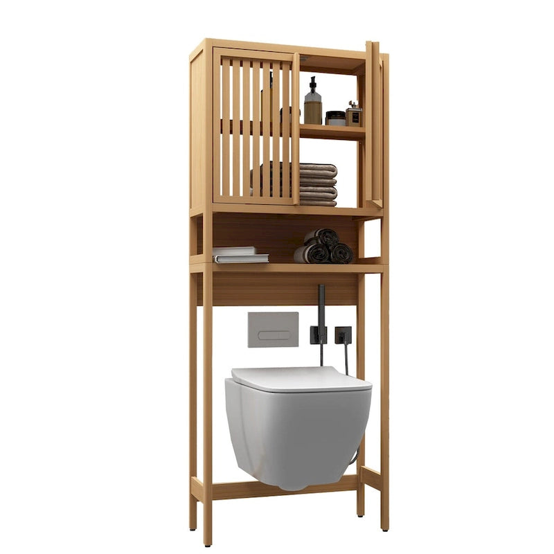 Étagère de rangement pour toilettes, salle de bain indépendante, buanderie, gain de place, couleur naturelle