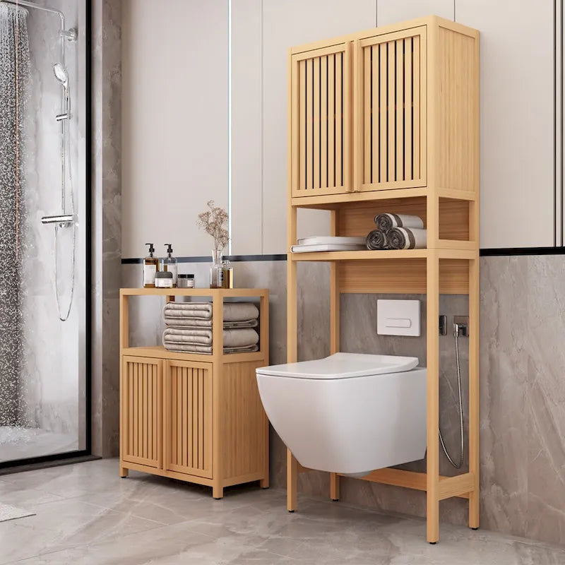 Étagère de rangement pour toilettes, salle de bain indépendante, buanderie, gain de place, couleur naturelle