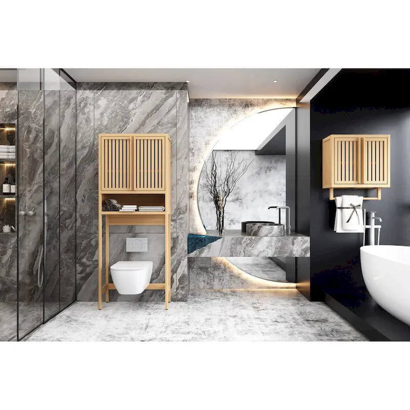 Étagère de rangement pour toilettes, salle de bain indépendante, buanderie, gain de place, couleur naturelle