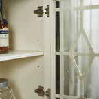 Meuble de rangement avec étagère, buffet blanc pour salon