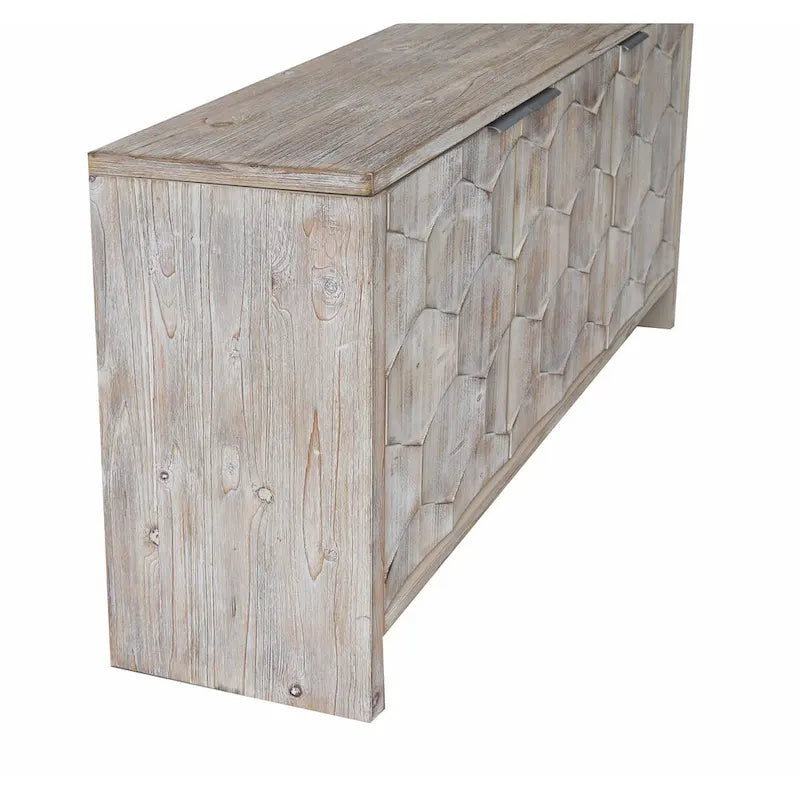 Buffet/meuble d'appoint en bois de style campagnard à 3 portes avec rangement