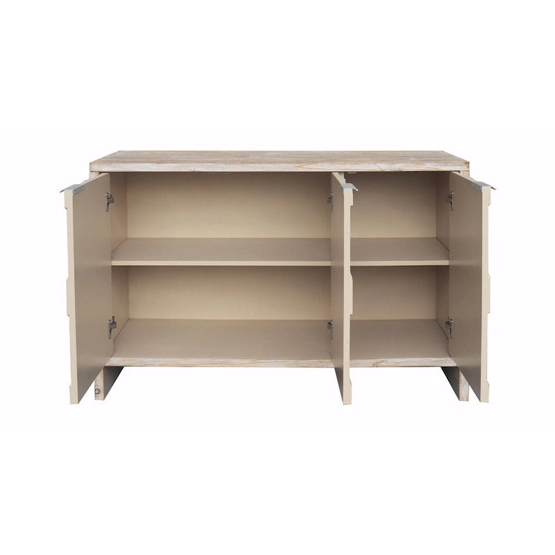 Buffet/meuble d'appoint en bois de style campagnard à 3 portes avec rangement