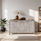 Accent Cabinet 4 Door Wooden Cabinet Sideboard Buffet Storage Cabinet
