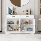 Buffet de style campagnard avec 2 tiroirs et 4 portes