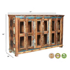 Buffet Lexington à 6 portes en verre, multicolore recyclé