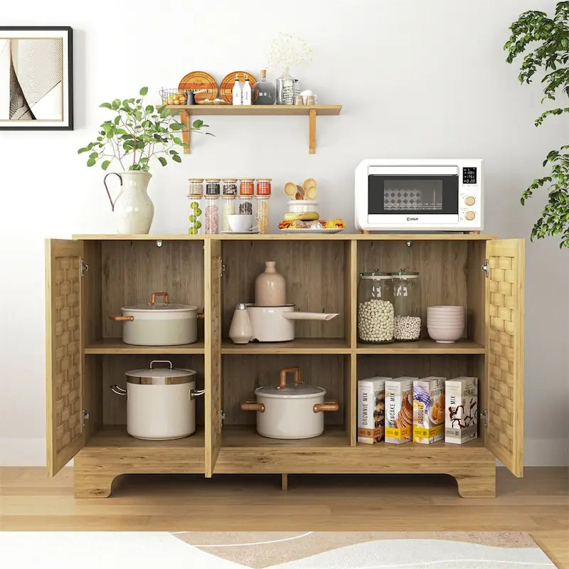 Buffet en bois à 3 portes avec rangements