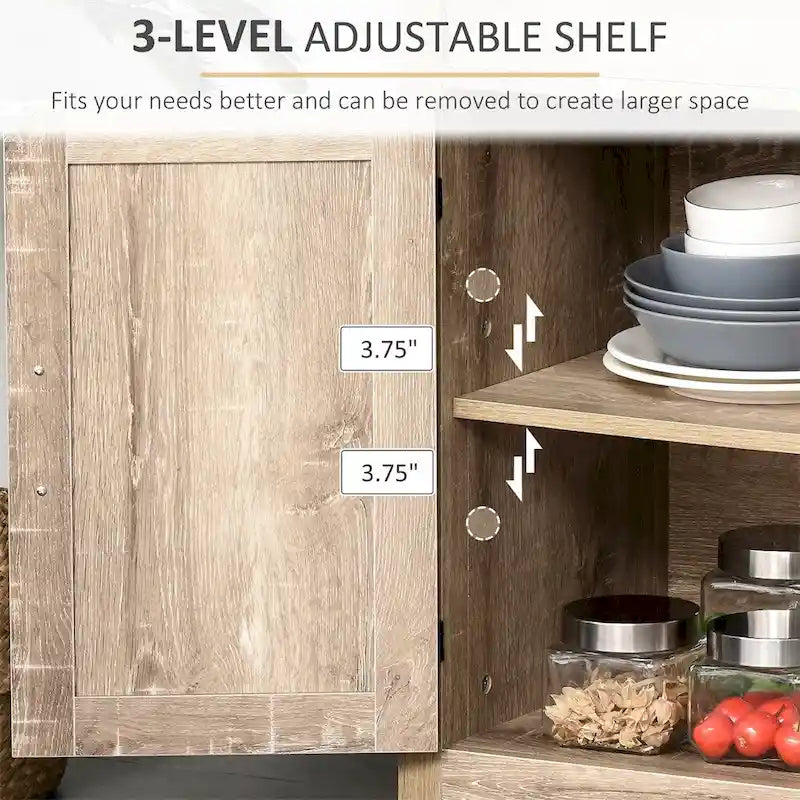 Buffet en bois avec tiroir et étagère réglable - Non applicable