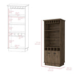 Meuble bar pour cuisine, salle à manger, salon, marron foncé